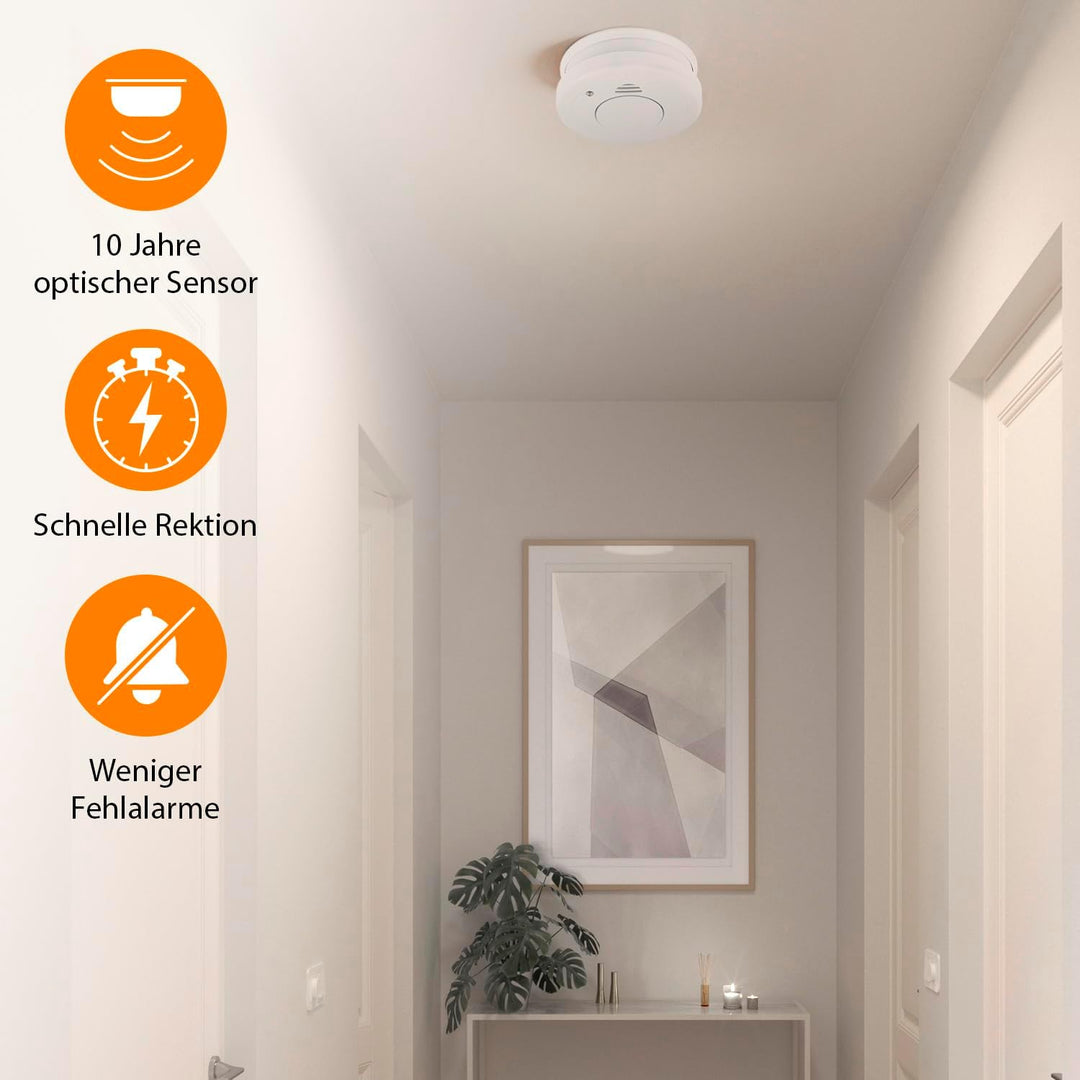 Smartwares Sicherheit Set, Rauchmelder und CO Melder, Austauschbare Batterien, Lebensdauer 10 Jahre