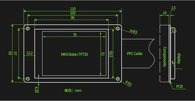 3D-Drucker-Steuerplatine Motherboard-Modul 4TFT43 Touchscreen für MKS Robin Nano V1.2 12 Bis 24V