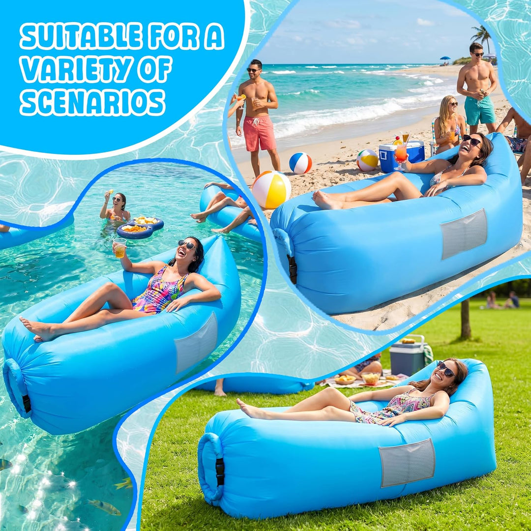 Aufblasbares Sofa, Tragbares Aufblasbarer wasserdichtes Lounger Schlafsack integriertem Seitentasche