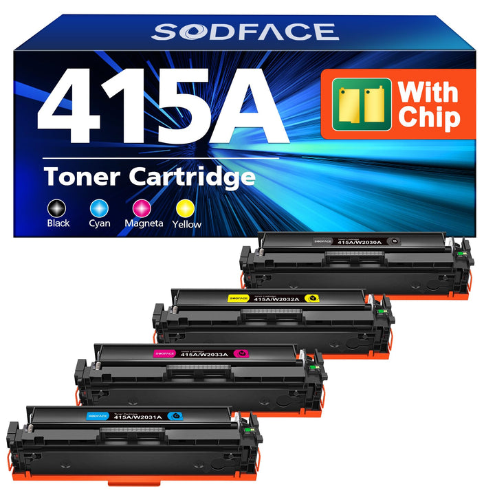SODFACE 415A Toner Mit Chip Kompatibel für HP 415A 415X für Color Laserjet Pro MFP M479fdw M479dw M4
