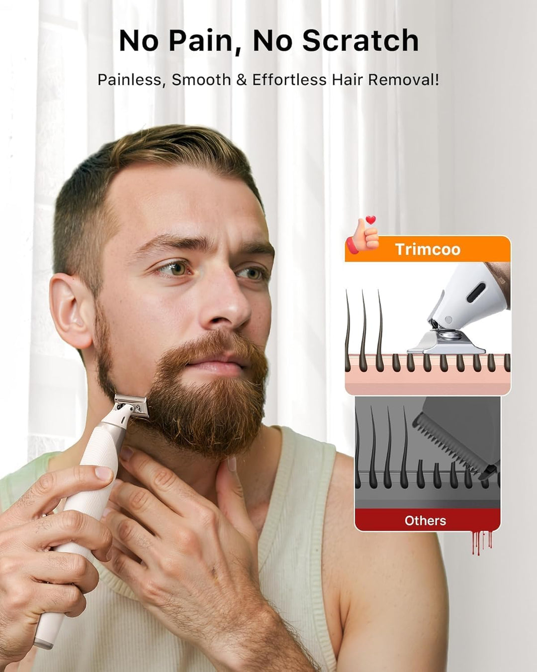 Elektrischer Intim- & Körperhaartrimmer – Schmerzloser Barttrimmer für Männer, All-in-One Body Groom