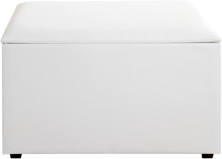 HAKU Möbel Sitztruhe, Kunstleder, weiss, B 65 x T 40 x H 42 cm weiss 65 x 40 x H 42 cm Weiss, weiss