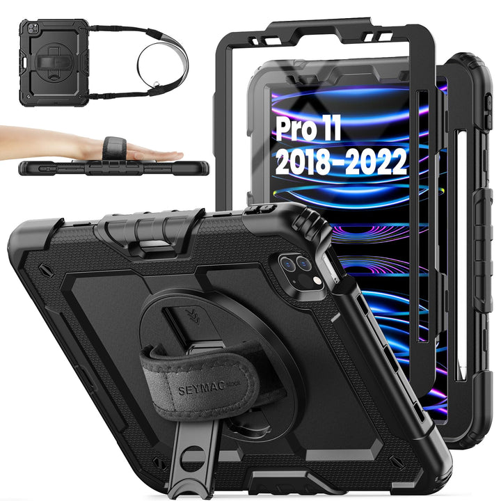 SEYMAC stock Hülle für iPad Pro 11 Zoll (4./3./2./1.Generation, 2022/2021/2020/2018), Stossfeste iPa