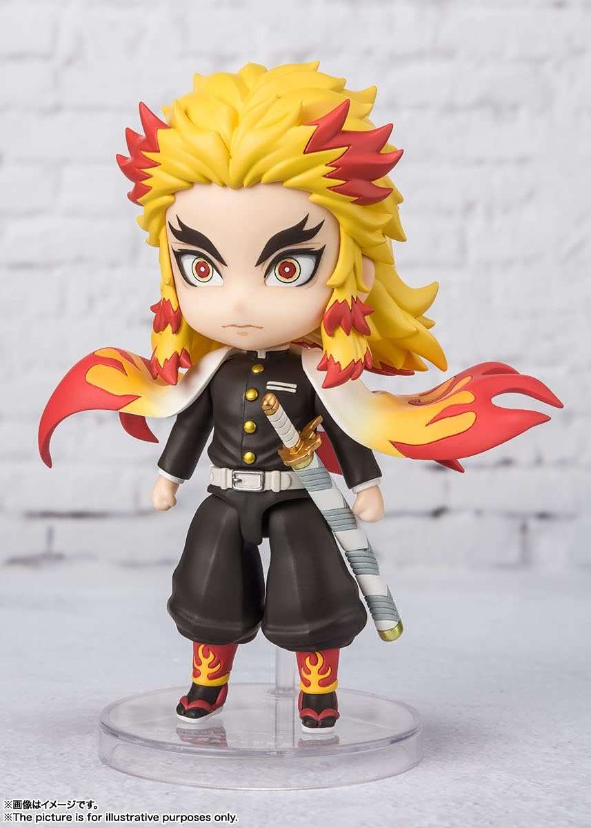 Bandai Tamashii Nations Demon Slayer Mini Kyojuro Rengoku Figuarts Figuarts 9 cm Schwarz, Schwarz