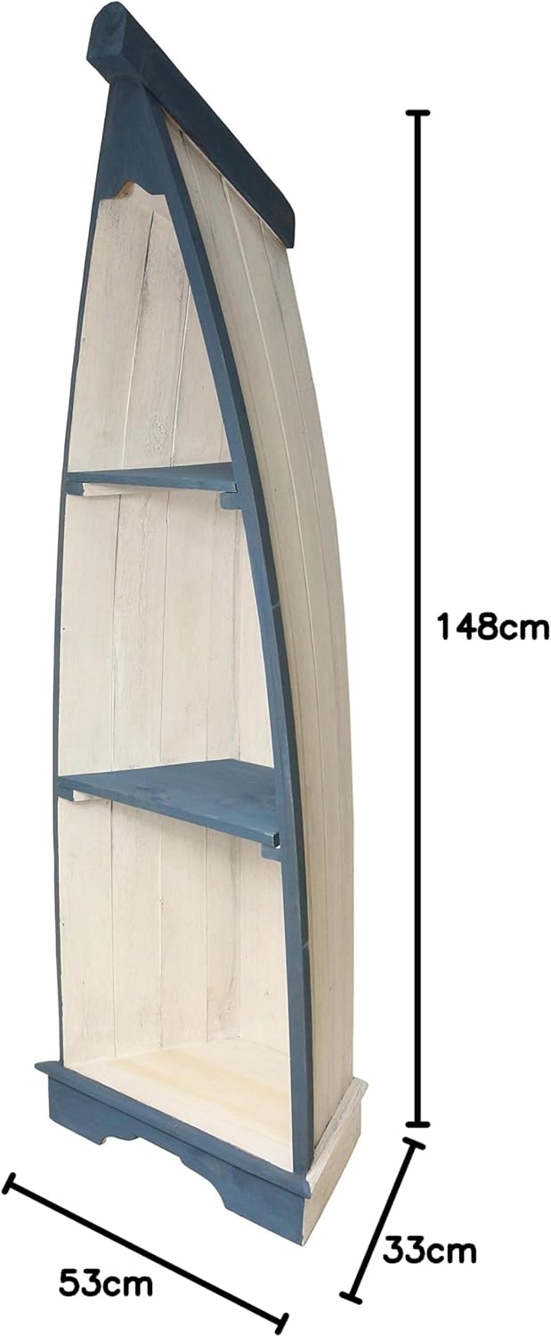 Badregal Bootsregal Boot Regal Bücherregal Bücherschrank Standregal Aufbewahrung 148 cm Albesia Holz