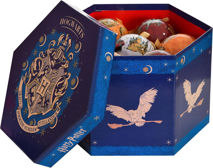 Elbenwald Wizarding World Weihnachtsbaumkugeln 14 teilig in dekorativer Geschenkbox für Harry Potter