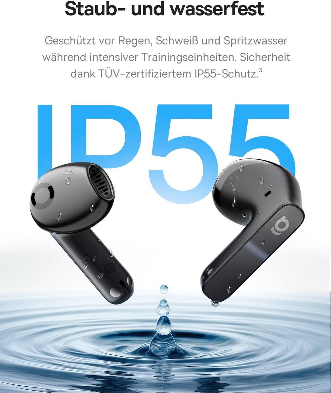 Baseus BS1 NC Semi-In-Ear Kopfhörer Bluetooth Noise Cancelling, Kopfhörer Kabellos mit Geräuschunter