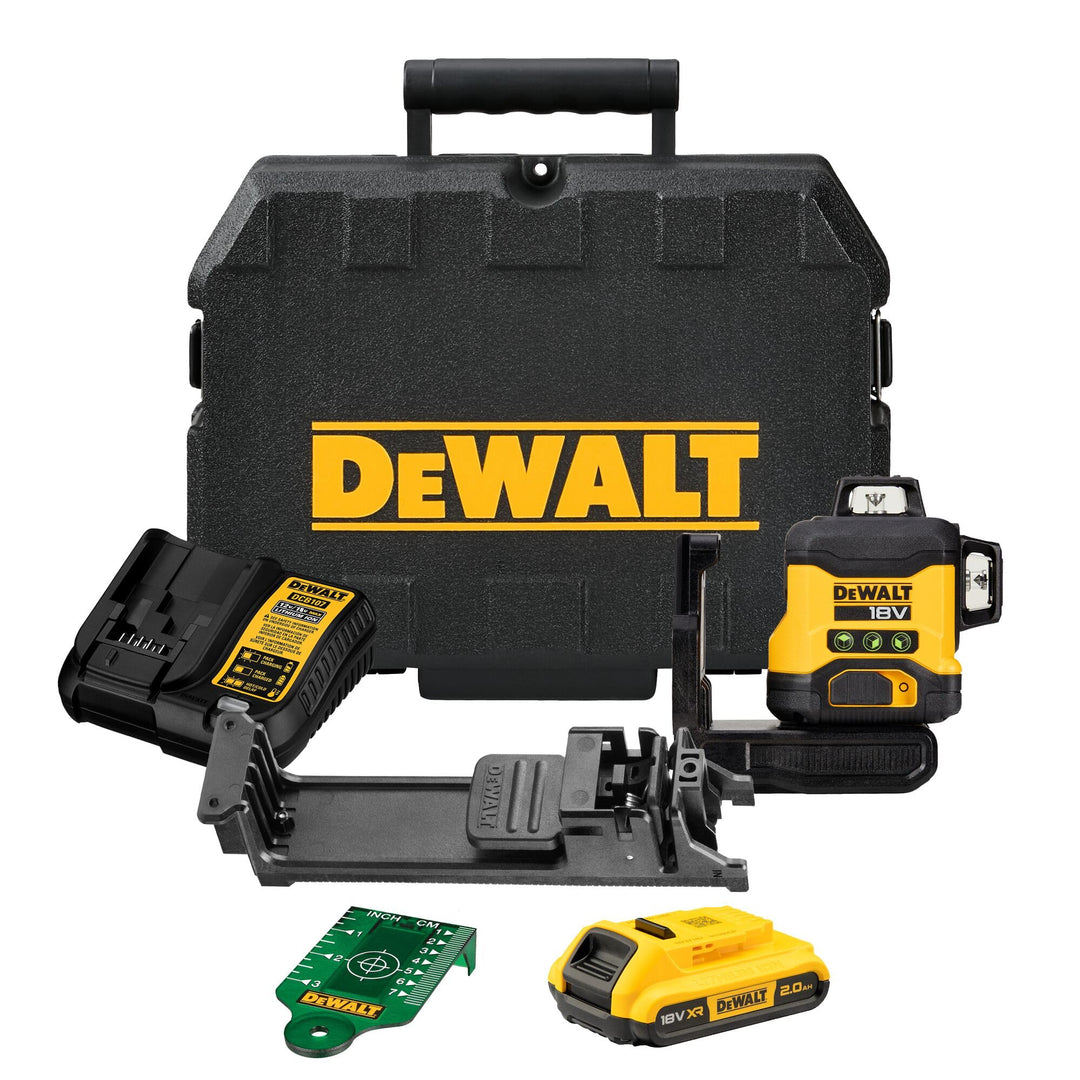 Dewalt 360° Akku-Multilinienlaser Grün DCLE34031D1 (selbstnivellierend, Genauigkeit +/- 0,3mm/m, kom