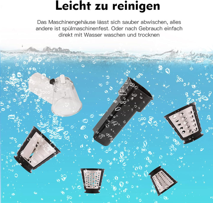 Gemüsehobel, Automatisch Elektrisch Gemüseschneider Elektrische Küchenreibe Reibe mit 5 Kegel-Klinge