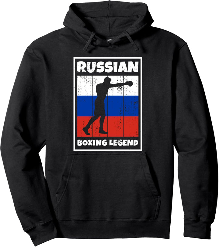 Russian Boxing Legend mit Flagge als Russischer Boxer Pullover Hoodie