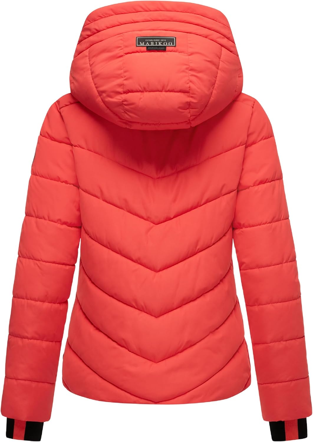 MARIKOO Damen Winterjacke warme Steppjacke mit abnehmbarer Kapuze Samuiaa XVI XS-3XL XS Coral Red, X