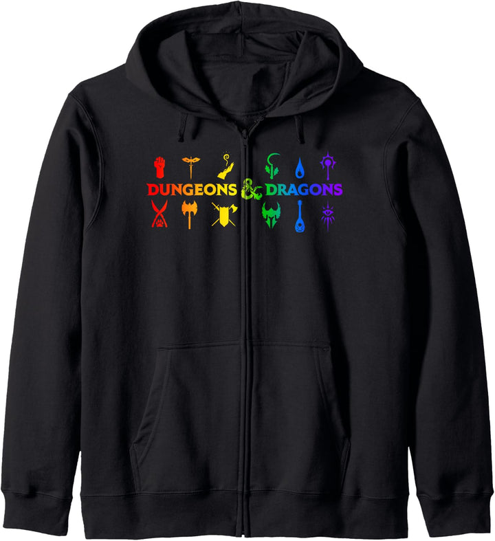 Dungeons &amp; Dragons Classes Rainbow Gradient Kapuzenjacke