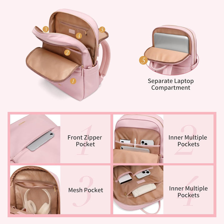 GOLF SUPAGS Laptop Rucksack für Damen Casual Daypack für Arbeit Reisen College Schulrucksack Handtas