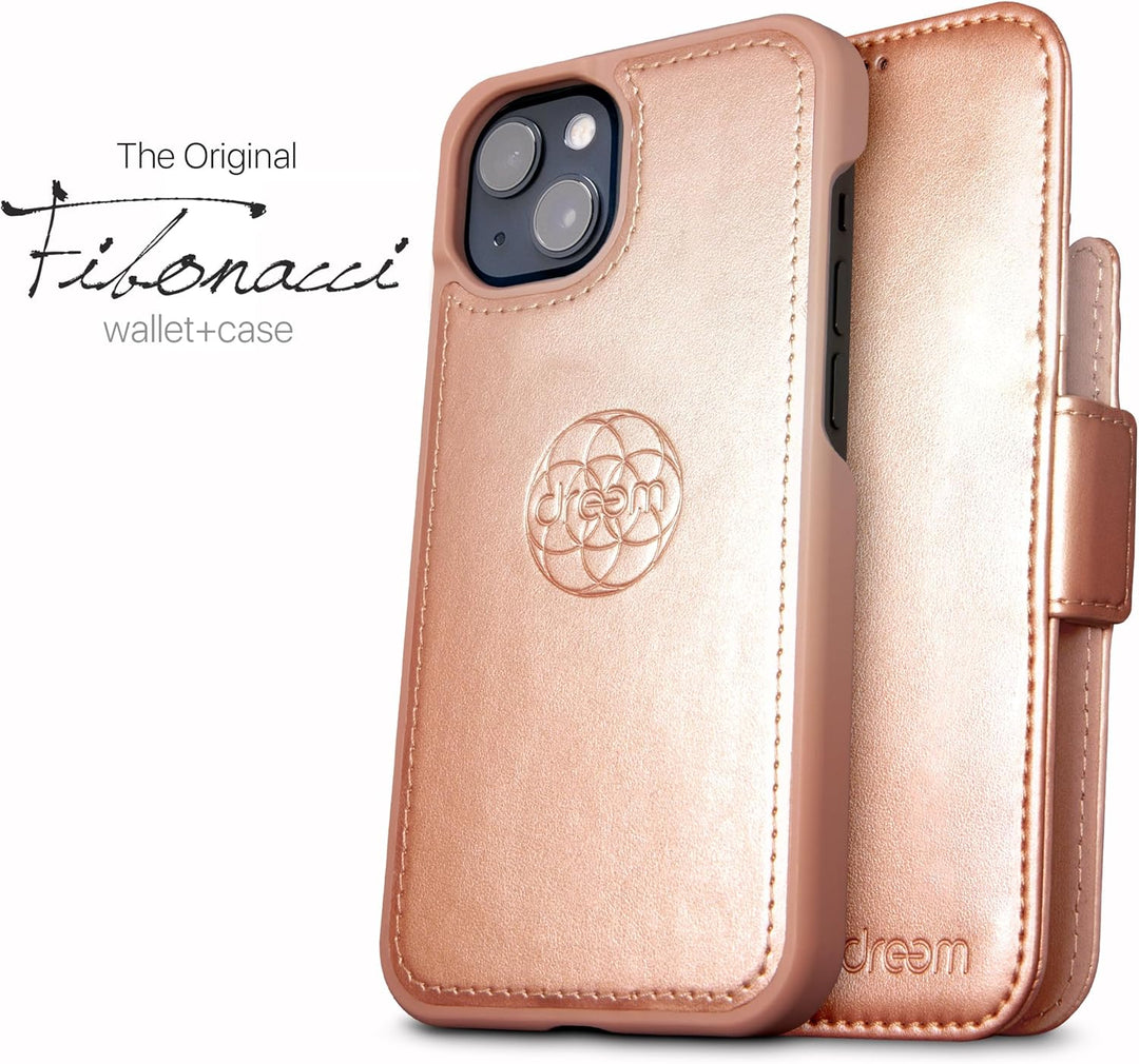 Dreem Fibonacci kompatibel mit iPhone 14 & iPhone 16e Brieftaschen-Etui / 3-in-1 stossfestes Etui un