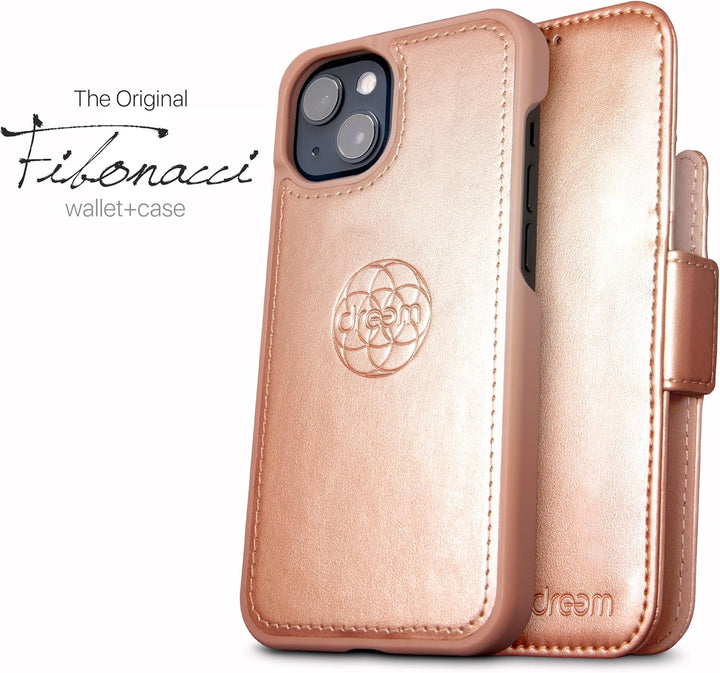 Dreem Fibonacci kompatibel mit iPhone 14 & iPhone 16e Brieftaschen-Etui / 3-in-1 stossfestes Etui un