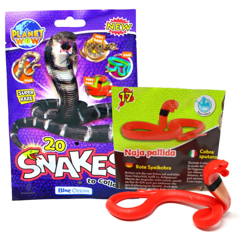 Generisch Blue Ocean Snakes Sammelfiguren 2024 - Planet Wow Farbwechsel Schlange - Figur 17. Rote Sp