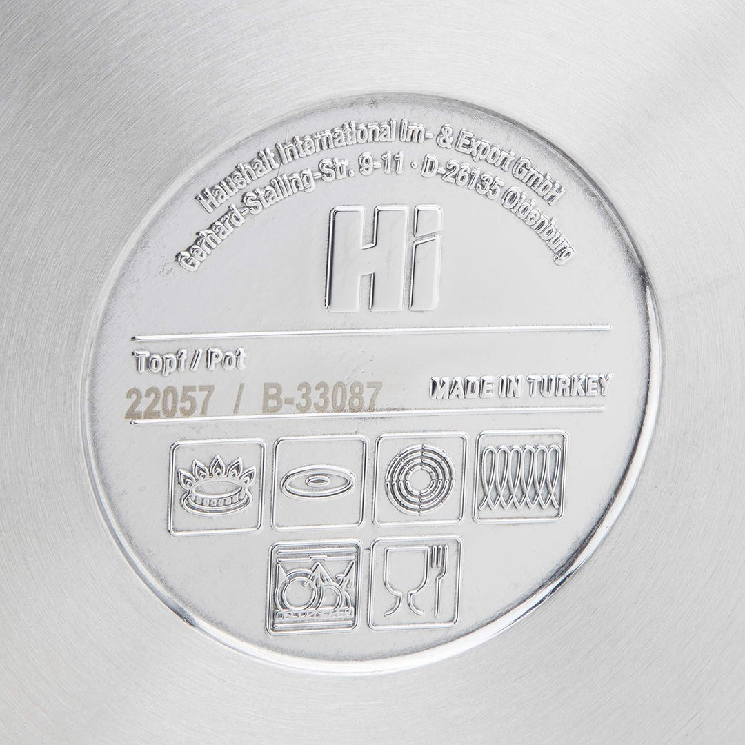 Haushalt International Universaltopf mit Glasdeckel (15l & 28cm Durchmesser) - 15 Liter Edelstahl To