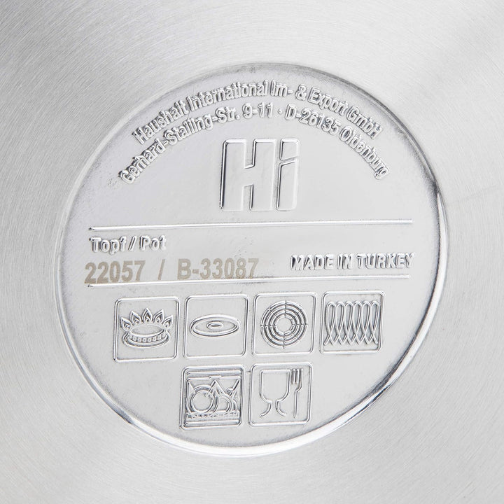 Haushalt International Universaltopf mit Glasdeckel (15l & 28cm Durchmesser) - 15 Liter Edelstahl To