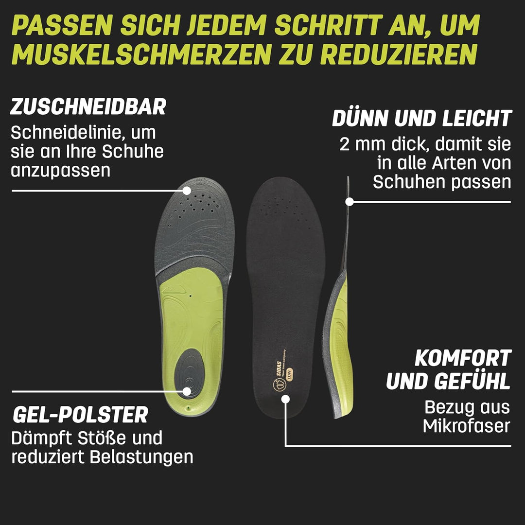 Sidas 3Feet Slim High Einlegesohlen, verschiedene Farben (mehrfarbig), 39 EU