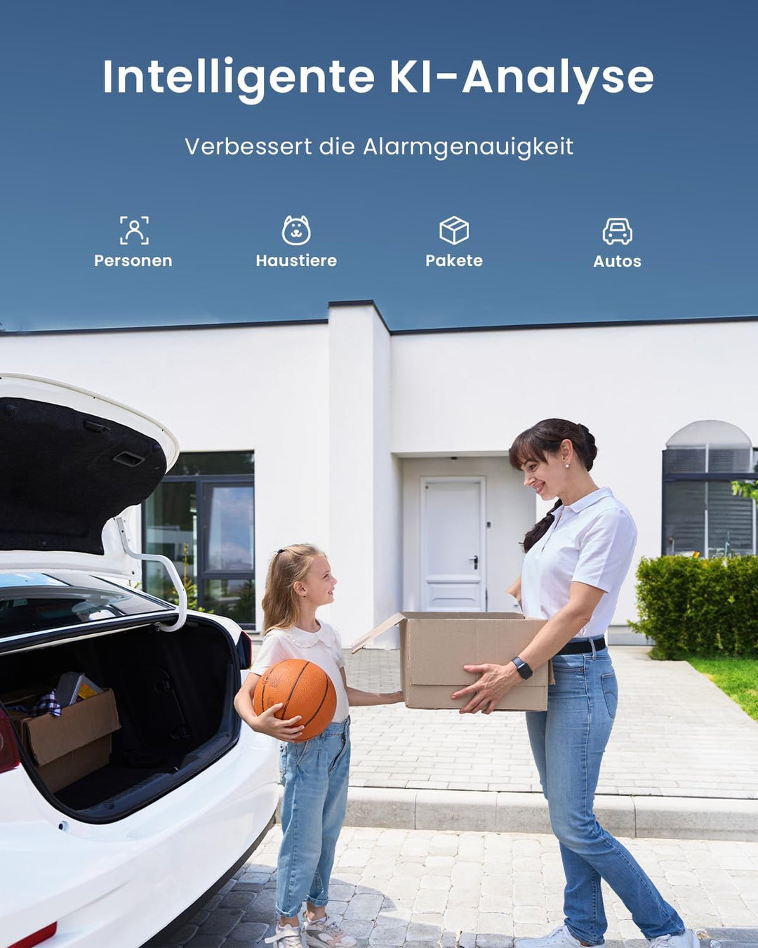 ieGeek 180° Überwachungskamera Aussen Akku, Kabellos Überwachungskamera Innen mit PIR-Bewegungserken