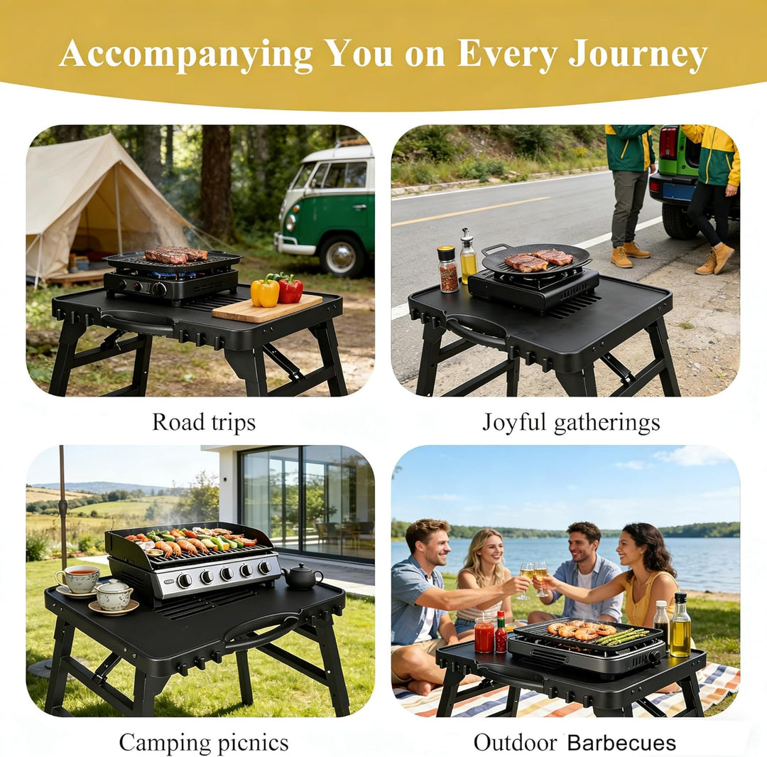 GFTIME Tragbarer Grillwagen für Enders Urban, Weber Q100/Q200/Q300, Ninja Woodfire, Burnhard Wayne –