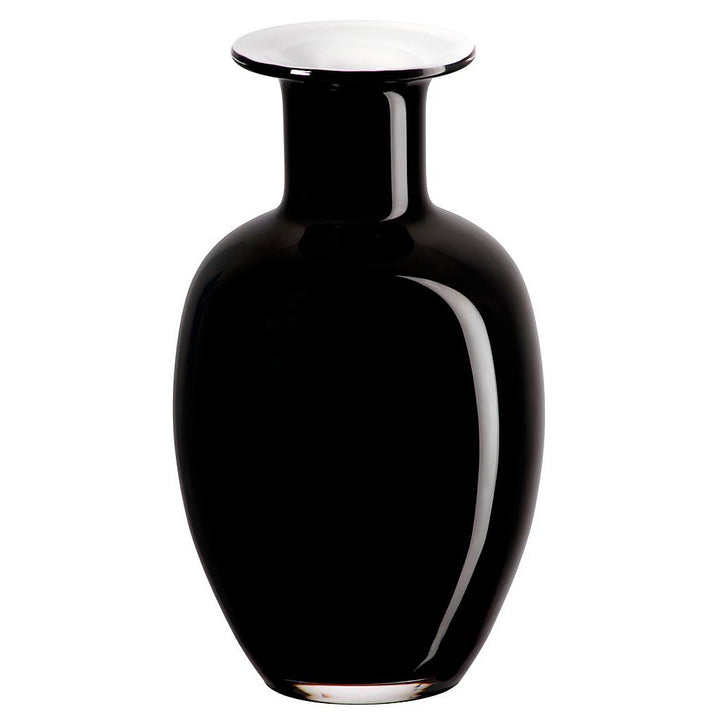 CRISTALICA Blumenvase Glas Vase Tischvase Tischdeko Hochzeitdeko Raumdekoration Aurora Schwarz Weiss