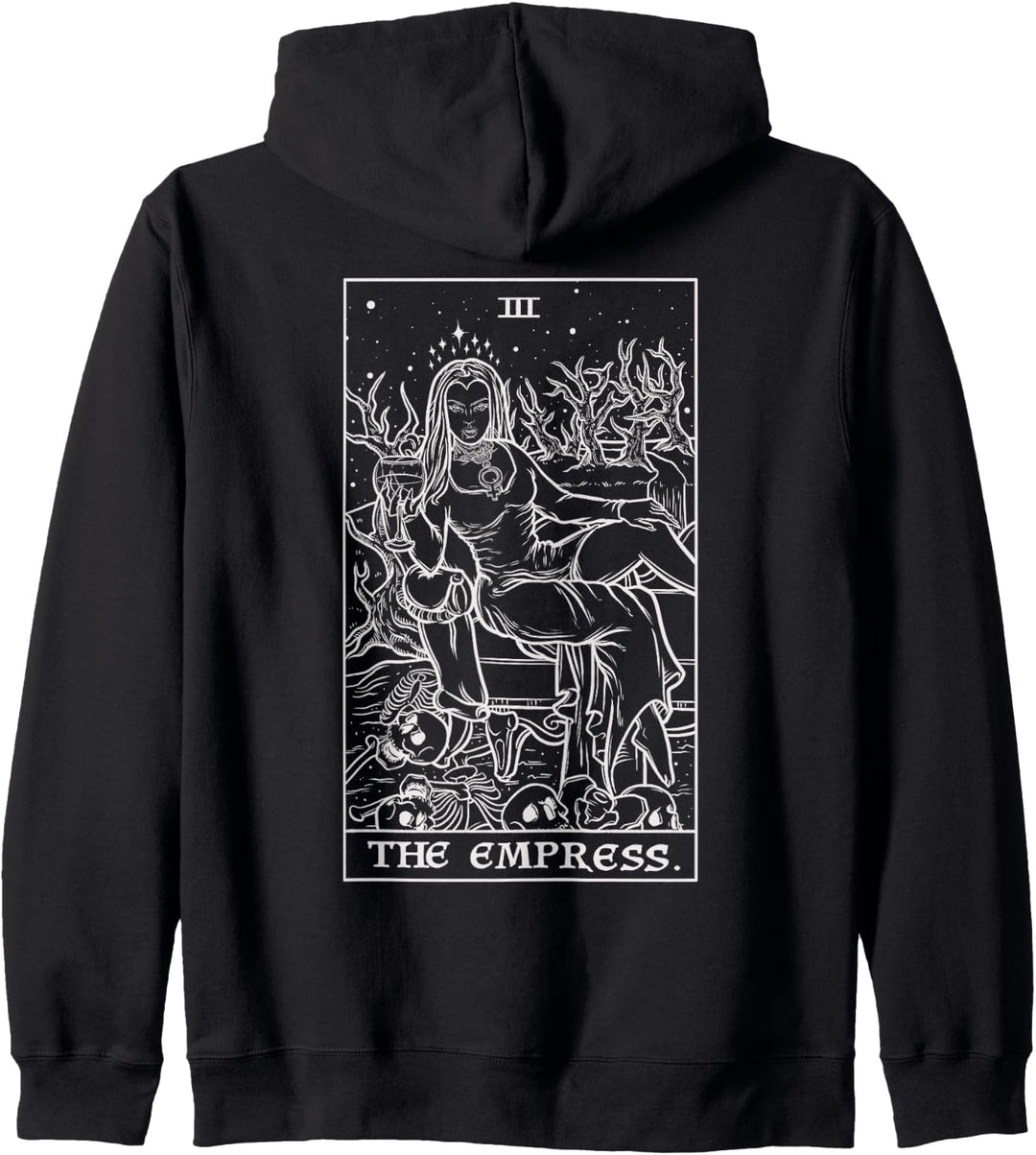 Die Kaiserin Tarotkarte Halloween Vampir Gothic Horror Hexe Kapuzenjacke