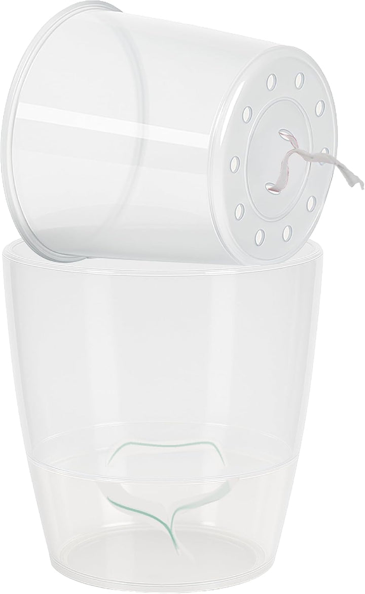 Santino 6er-Set Orchideentopf D 12cm Selbstbewässernder Topf mit Dochtsystem und Wasserstandsanzeige
