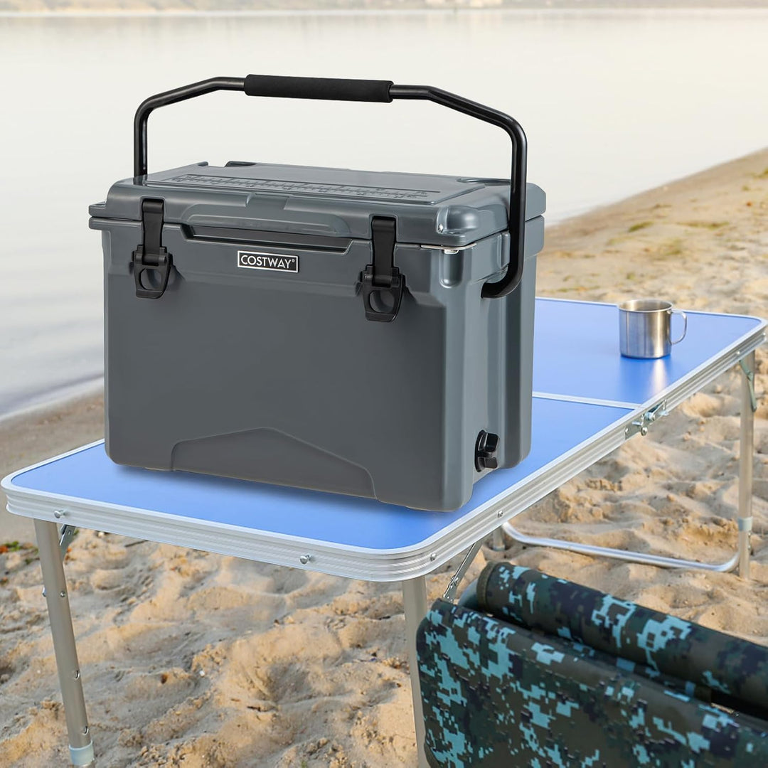 COSTWAY 21L Isolierbox Kühlbox tragbar, Wärmebehälter mit Flaschenöffner und Griff, Thermobox Speise