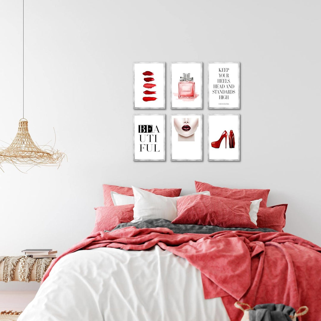 Novart Wandbilder Set - KOMPLETT AUFHÄNGFERTIG - Made in Germany - Moderne Bilder Fashion Wohnzimmer