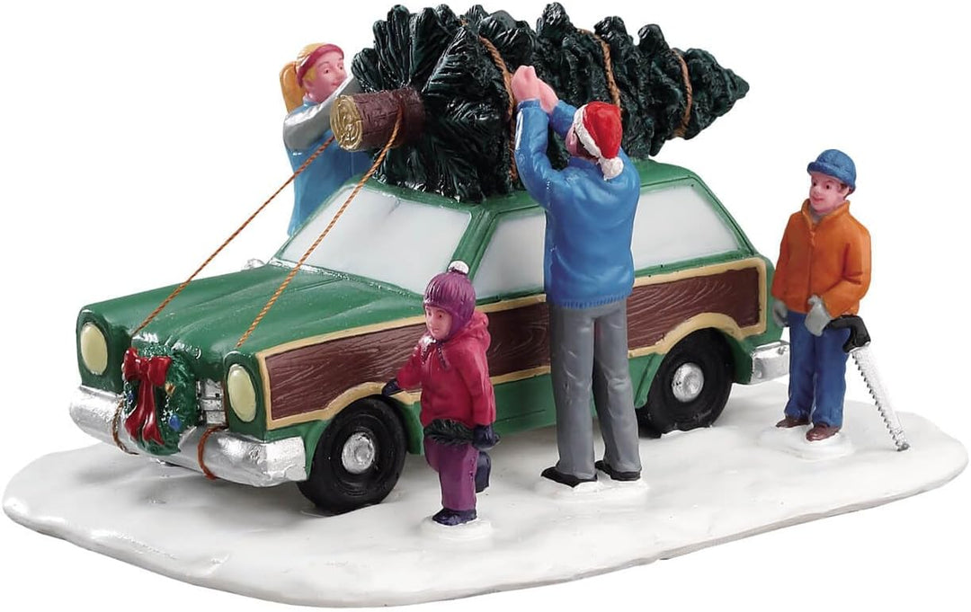 Lemax Jukebox Abzweigzubehör: Weihnachtsbaumtransport, Harz