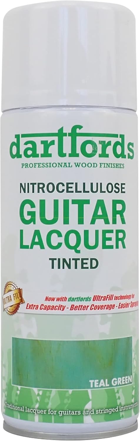 dartfords Nitrozellulose-Gitarrenlack, getönt, Grün (Petrol), Sprühdose, 400 ml Grün (Blaugrün) 400