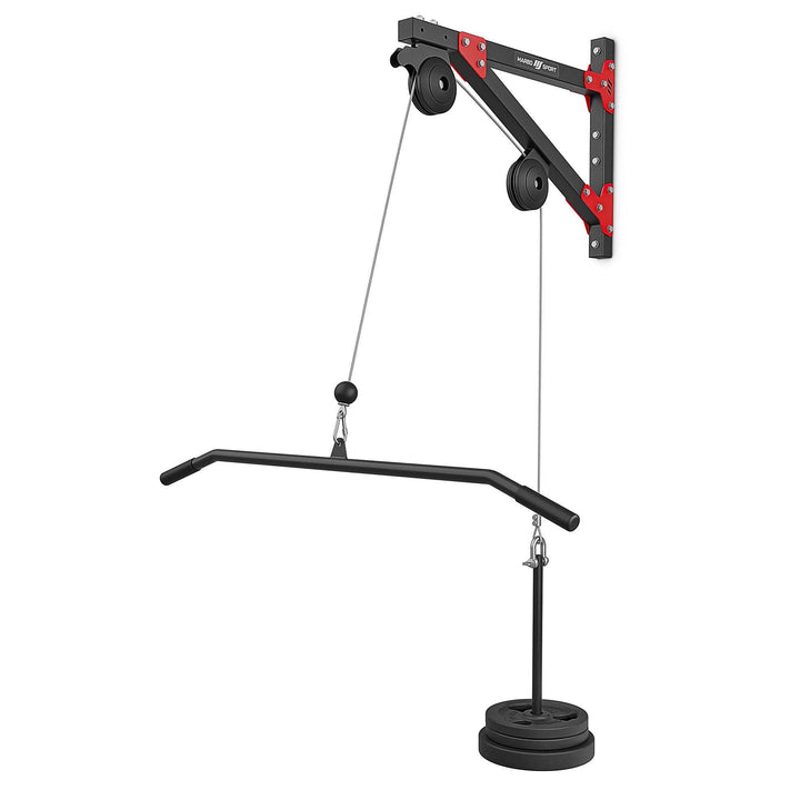 Marbo Sport Latzug zur Wandbefestigung Latzugturm Kabelzug MH-W108 2.0 | Made in EU Schwarz, Schwarz