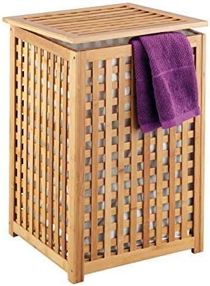 Zeller 13438 Wäschetruhe 40 x 40 x 58 cm, Bamboo