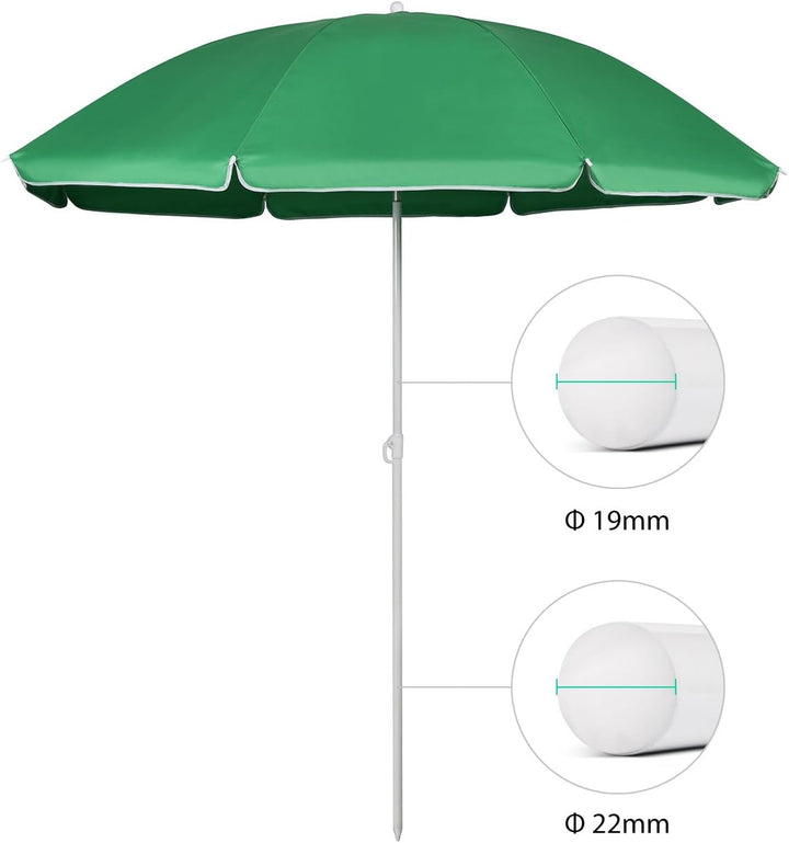 Sekey 160 cm Sonnenschirm Strand mit Schutzhülle für Balkon Garten & Terrasse Neigungswinkel und Höh