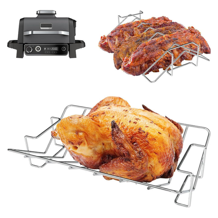 Grillrost Edelstahl für Ninja Woodfire Pro Connect XL Perfekt zum Räuchern Grosser Fleischstücke, Rö
