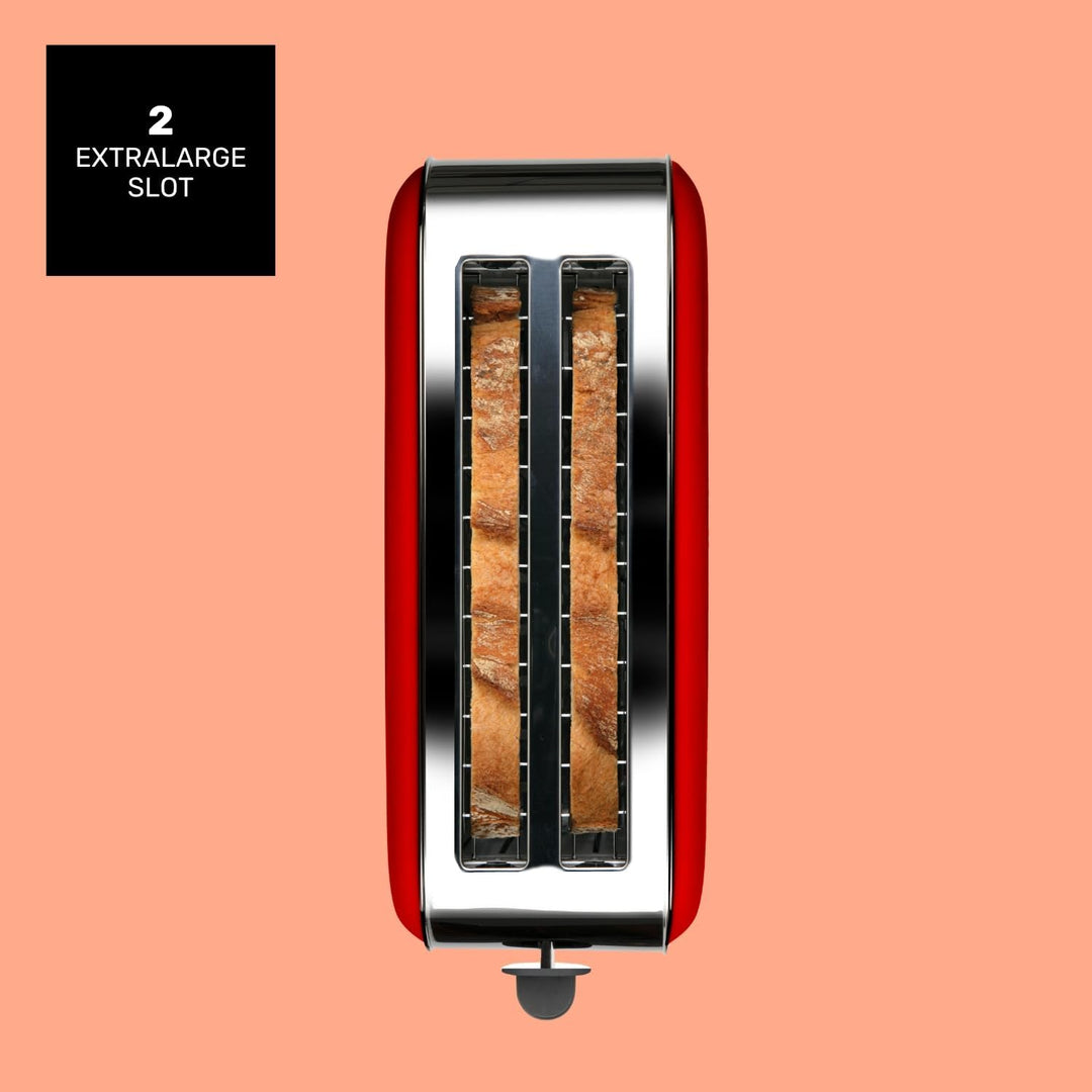 Taurus - Toaster 1400 W | Vintage Rot | 2 extra lange Schlitze | 6 Bräunungsstufen | Auftauen, Aufwä