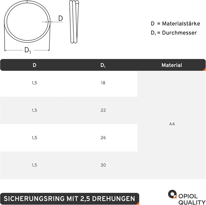Schlüsselring Schlüsselringe 30mm Edelstahl A4 V4A (10 Stück) Schlüsselbund Schlüsselanhänger Metall