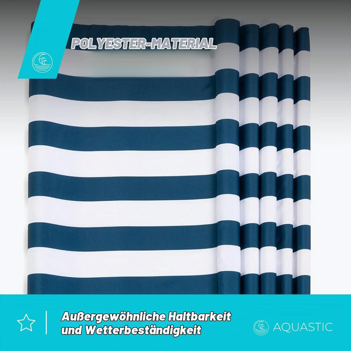 AQUASTIC WINDSCREEN Windschutz Strand 10m in Blau|Marinblau ist Perfekt für Seen und das Meer Strapa