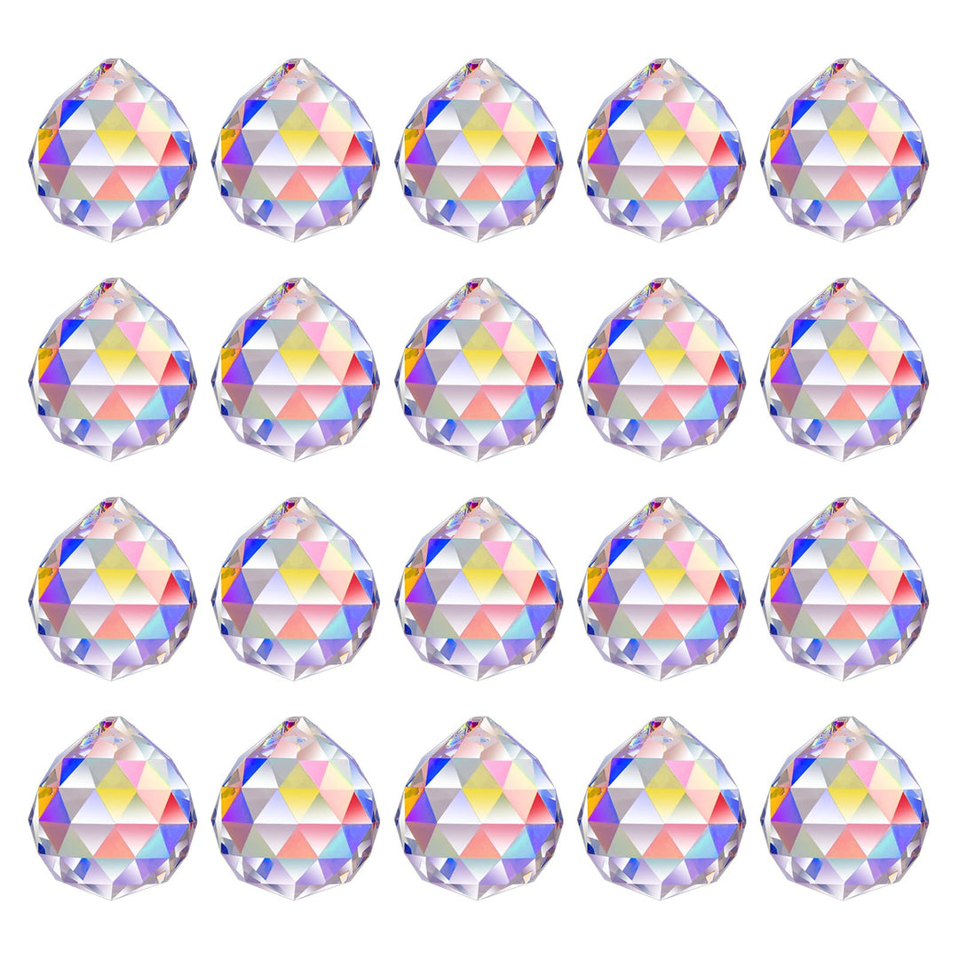 MerryNine 30mm 20pack Kristallkugel Prisma Sonnenscheinfänger Regenbogen Anhänger Maker, hängende Kr