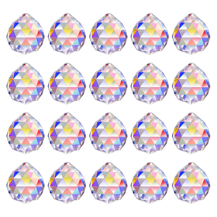 MerryNine 30mm 20pack Kristallkugel Prisma Sonnenscheinfänger Regenbogen Anhänger Maker, hängende Kr