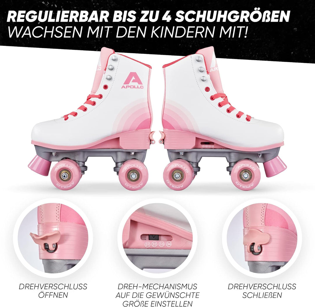 Apollo Disco Roller, Classic Roller | Rollschuhe für Kinder und Erwachsene | grössenverstellbare Qua