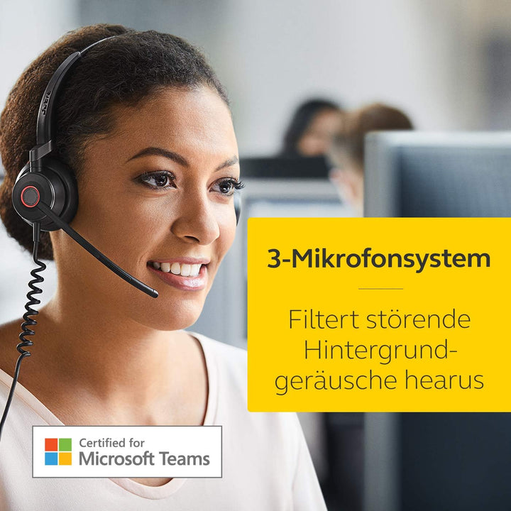 Jabra Engage 50 On-Ear Stereo Headset - Microsoft-zertifizierter digitaler Kopfhörer mit Kabel - pas