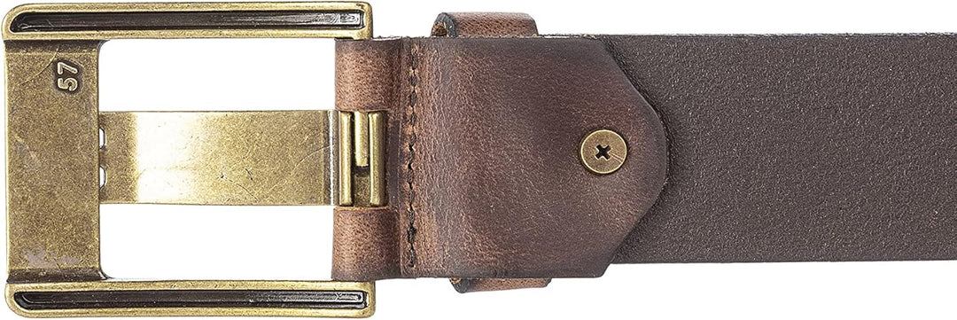 Red Bridge Herren Gürtel Ledergürtel Breiter Nietengürtel Cowboy Western Nieten RB9101 90 Braun