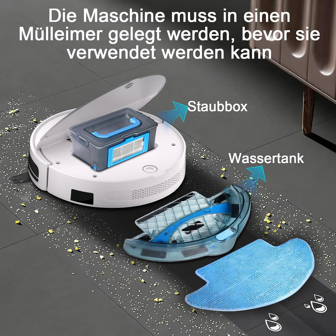 Saugroboter mit Wischfunktion bis zu 5500 Pa Anti-Tangle-Seitenbürste White-1, White-1