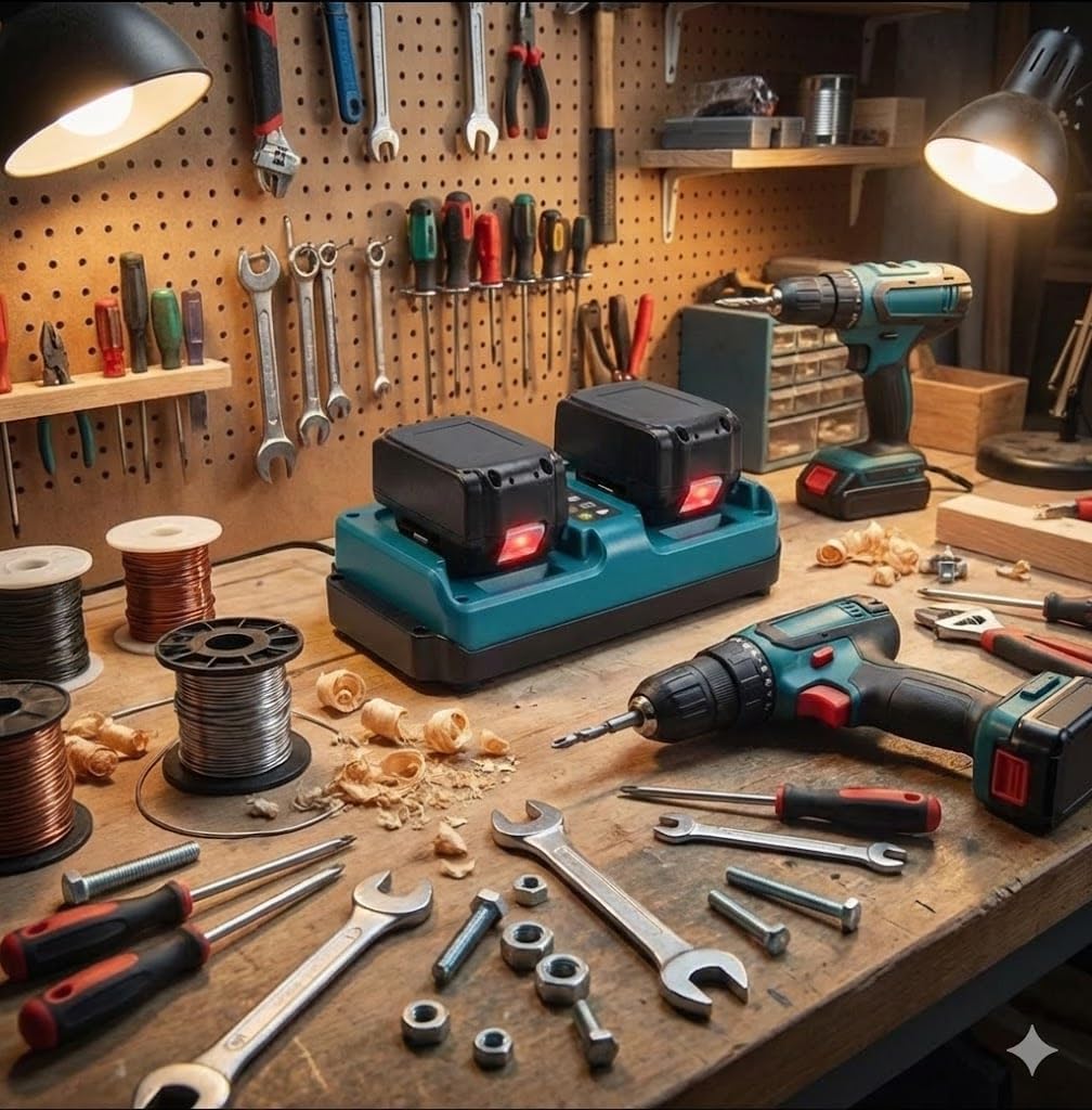 DC18RD Doppelladegerät Kompatibel mit Makita 18V 14,4V Akku, 2-Fach Ersatz für Makita Ladegerät BL18
