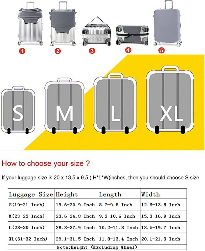 7-Mi 3D Print Design Reisen Koffer Schutz Trolley Case Cover 19"-32" Sleeve Giraffe M(Fits to 23"-25