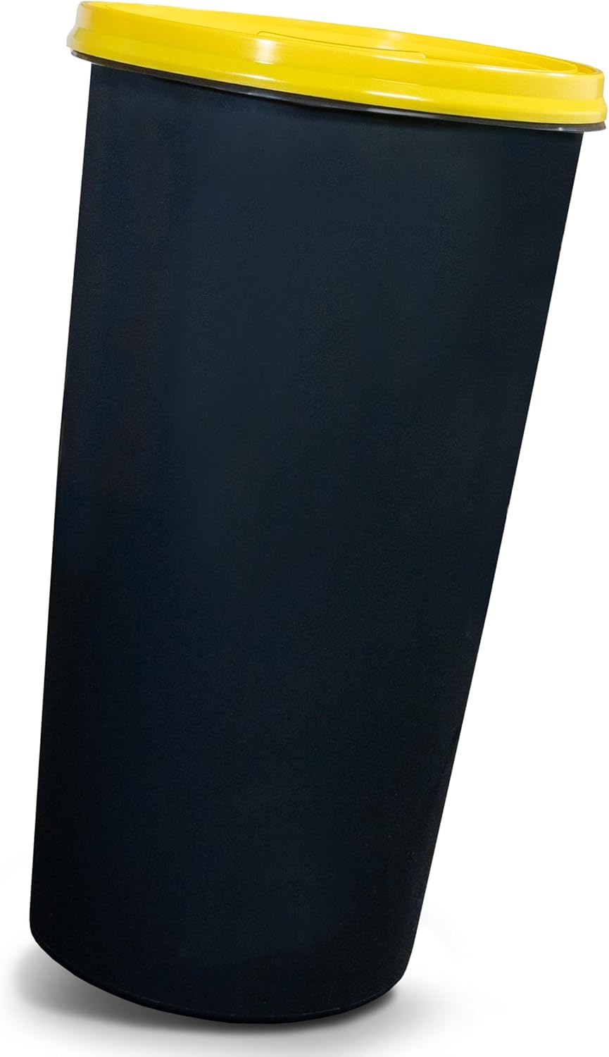 Mülleimer 60l mit geruchsdichtem Deckel (Gelb), Gelber Sack Ständer, Made in Germany, Müllsackstände