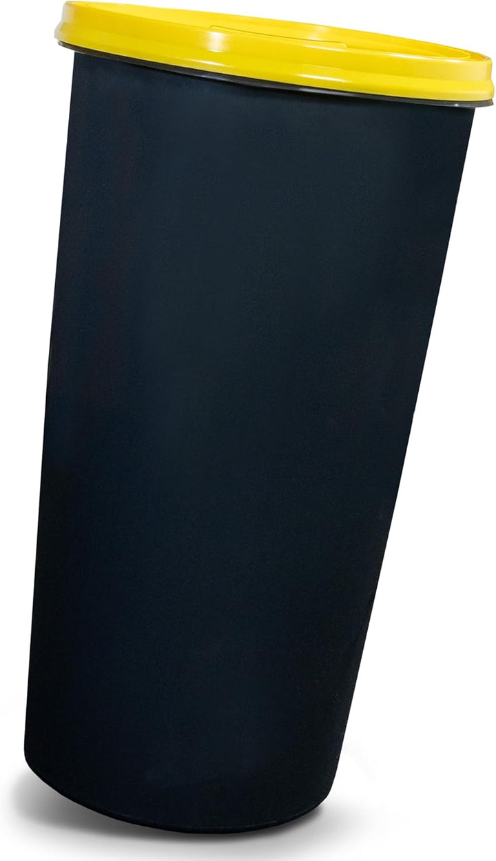 Mülleimer 60l mit geruchsdichtem Deckel (Gelb), Gelber Sack Ständer, Made in Germany, Müllsackstände