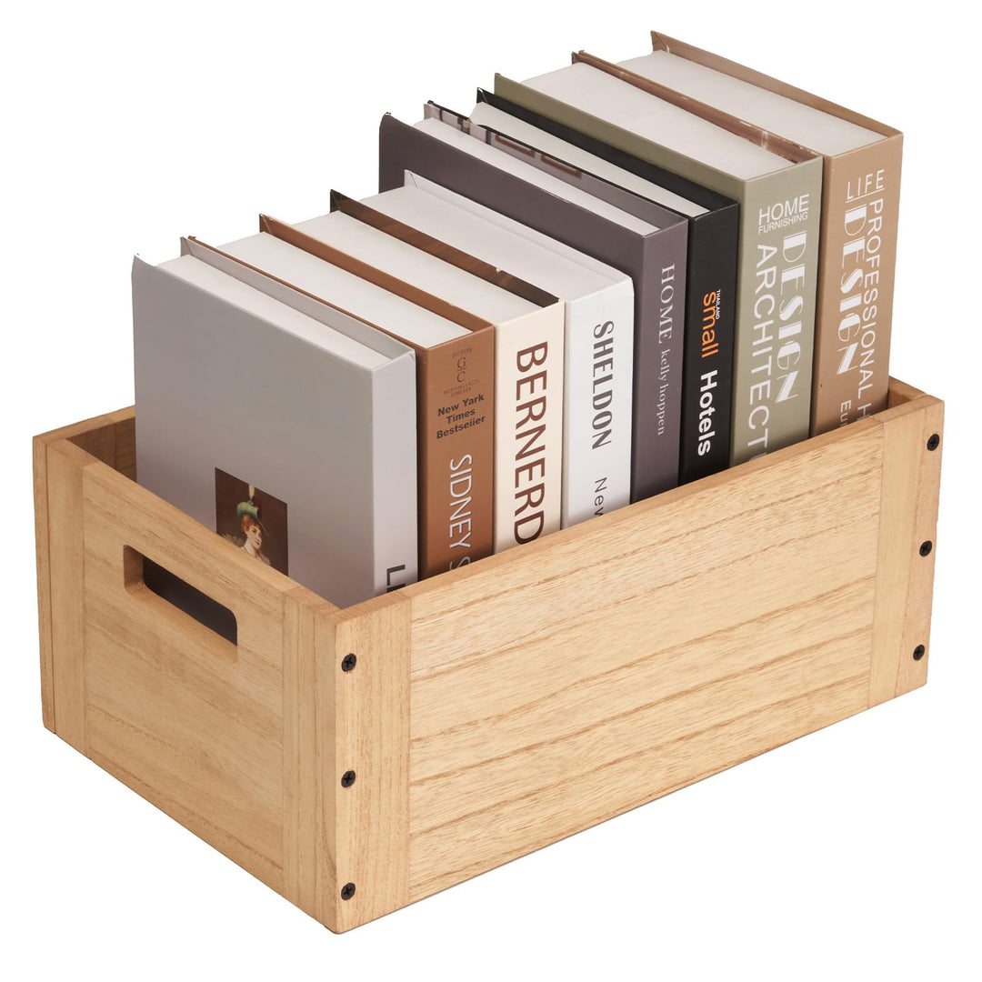 KIRIGEN Stapelbare Aufbewahrungsbox aus Paulownia-Holz, Regalwürfel mit Verbindungsplatten und Fussp